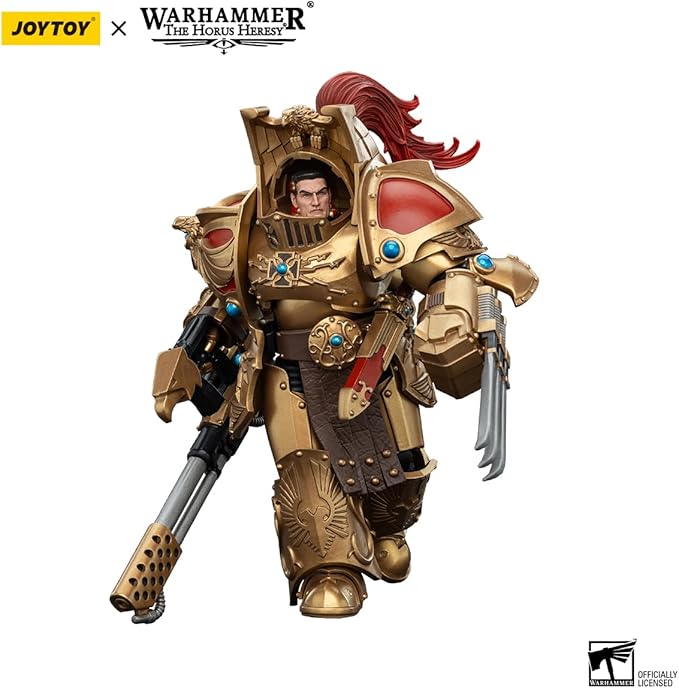 JOYTOY Warhammer The Horus Heresy Legio Custodes Aquilon Terminator Squad Aquilon with Infernus Firepike 1:18 Scale 5.4in Action Figure Mecha Joy Toy Collection Model