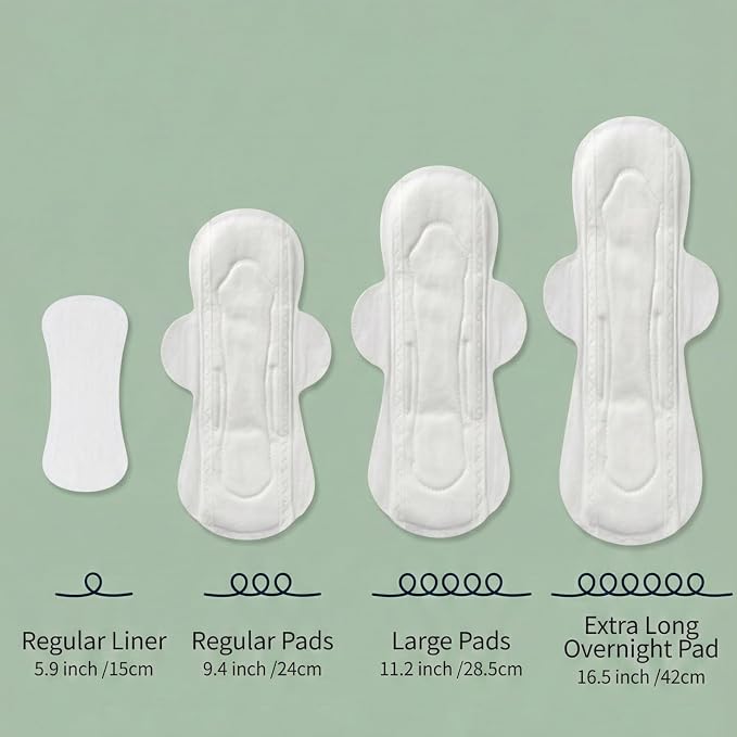 Heavy Flow Day Pads with Wings Large 11.5" 17x Drier Than Cotton | 17x drier than organic cotton, pH 4.5 balanced. Plant-based Bio-Silk daytime pads for work & commute, unscented, 30ct