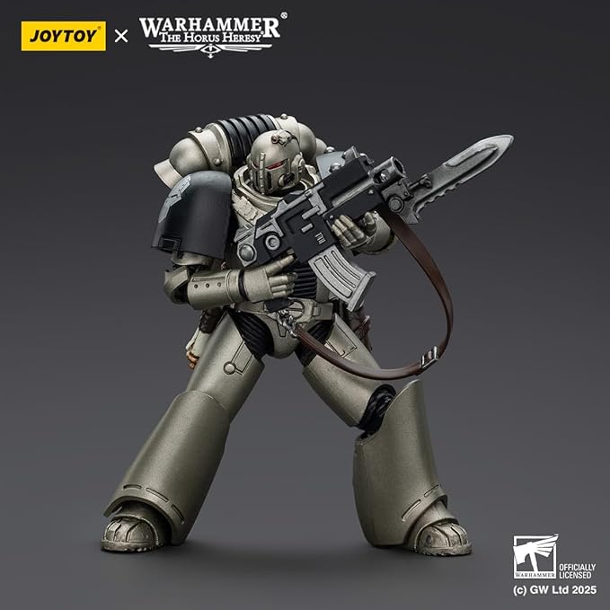 JOYTOY 1/18 Action Figures - Warhammer The Horus Heresy Iron Warriors MKVI Tactical Sergeant with Power Sword and Plasma Pistol - 5‘’,Highly Posable Collectible Model Ages 15+