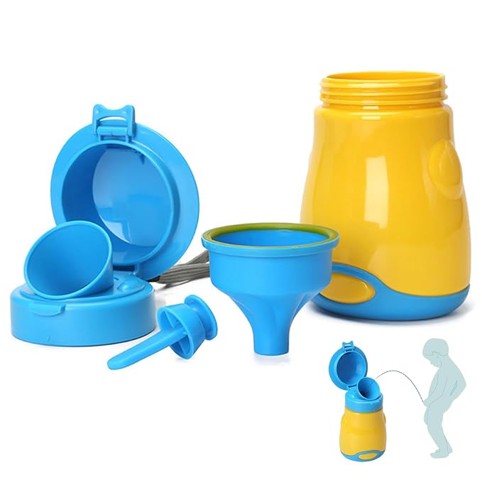 Travel Potty, 600ml Portable Urinal for Toddlers Boys, Leakproof Toddler Urinal with Lanyard, Reusable Potty Training for Car Camping TravelTravel