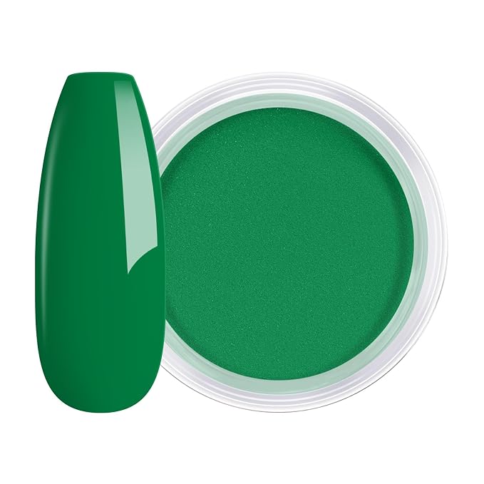 AILLSA Valentine's Day Dip Powder Emerald Green Color | Nail Dipping Powder Fall Winter Gel Dip Powder for DIY Manicure Salon at Home Easy to Use Nail Dip Powder (1 Oz)