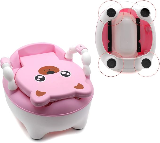 SMT- Baby Kids Portable Bear Blue Potty Training Seat Toddler Lovely Toilet Seat Stool Chair [P/N: ET-BABY003-PINK]