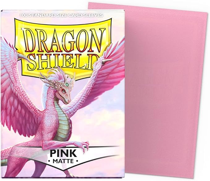 Dragon Shield | Standard Size Matte Card Sleeves | 100 CT - Smooth & Tough TCG Sleeves - Compatible with Pokemon, Flesh & Blood, One Piece & Magic The Gathering | Pink