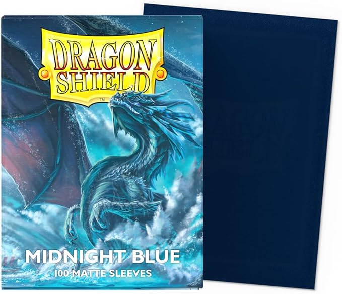 Dragon Shield | Standard Size Card Matte Sleeves | 100 CT - Smooth & Tough Premium TCG Sleeves | Compatible with Pokemon, Flesh & Blood, One Piece & Magic the Gathering | Midnight Blue