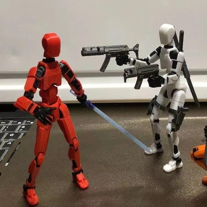 Assembly Completed-Titan 13 Action Figures, Upgrade Titan 13 Action Figure, Dummy Robot 13 Action Figure Set,3D Robot Action Figures for Children's Day Birthday Gifts (Assembly Completed-Red)