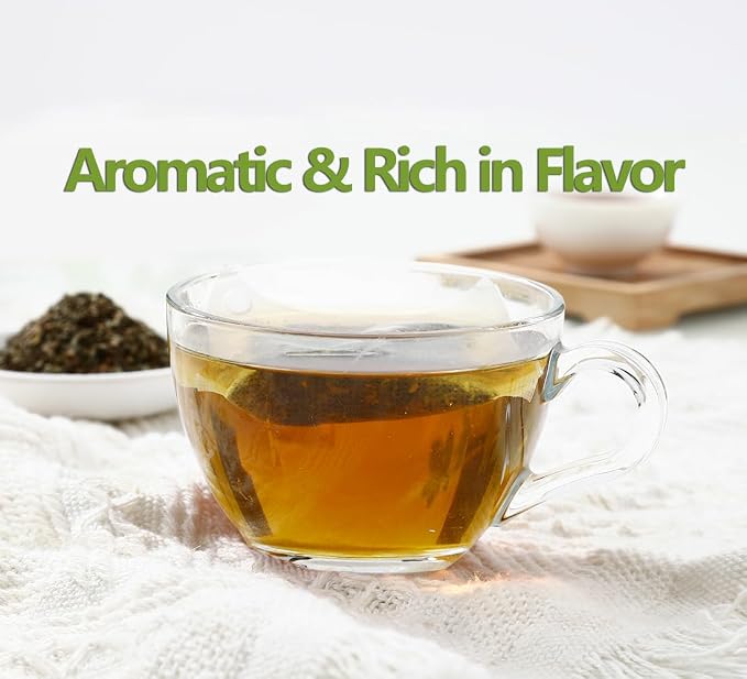 Premium 50 Holy Basil Tea Bags, Made with 100% Natural Tulsi Wild Holy Basil Leaves, No Additives & Caffeine Free.