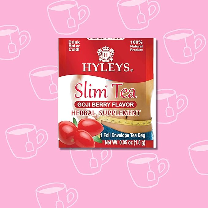 Hyleys Slim Tea Weight Loss Herbal Supplement with Goji Berry - Cleanse and Detox - 50 Tea Bags (6 Pack)