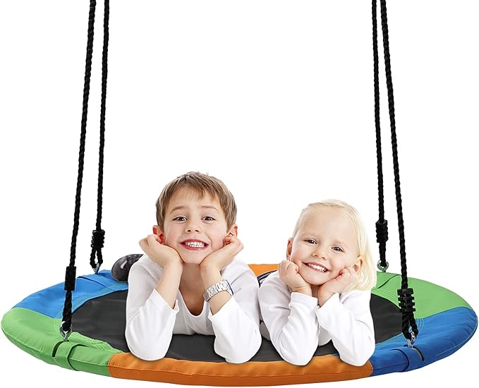 Tree Swings for Kids Outdoor, 40 Inch Diameter 600lb Weight & Adjustable Hanging Ropes Tree Swings, Great for Playground Swing, Backyard and Playroom(3 Colors)