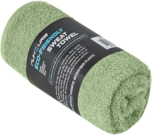 NUKURA 12” x 40” Gym Sweat Towel, 450 GSM, 100% Cotton, High Absorbency, Extra Soft & Quick Dry Workout, Yoga, Fitness, Pickleball, Running Neck Towel – Sage Green