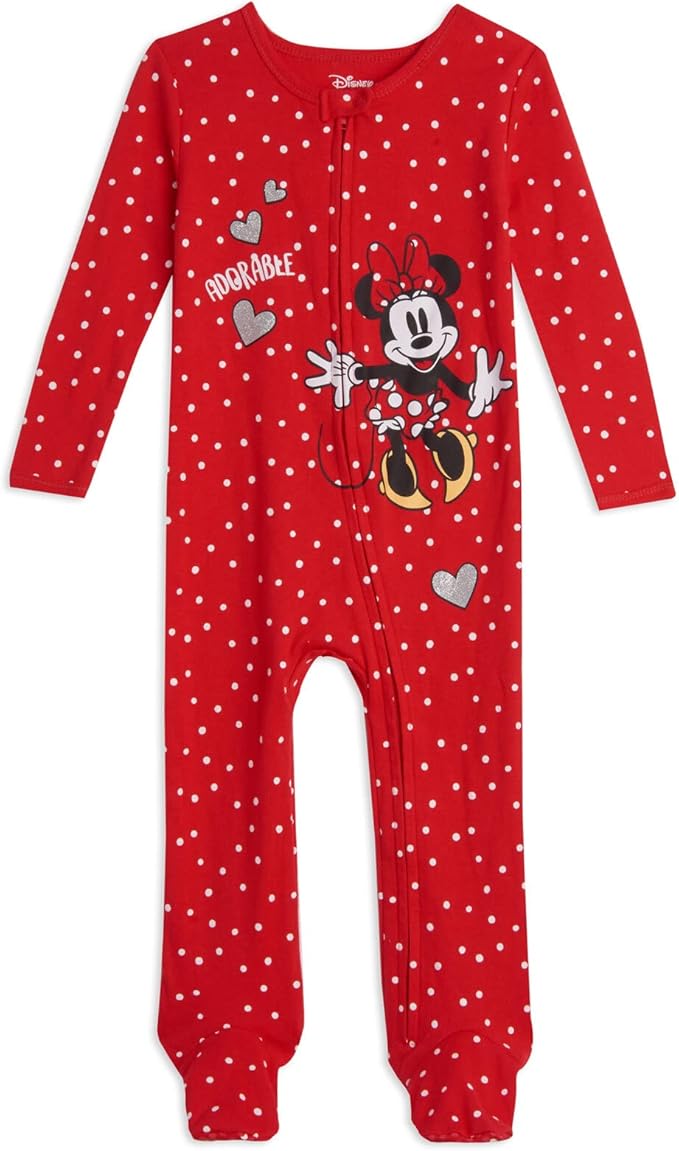 Disney Baby Girls 2 Pack Zip Up Sleep N' Plays Newborn to Infant Sizes (Newborn - 24 Months)