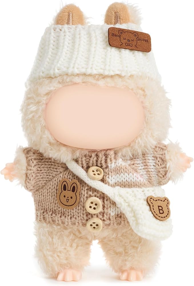 3 Piece Clothes Set for 17cm Doll Outfit with Clothes,Hat,Mini Bag Accessories (NO Doll),Style1