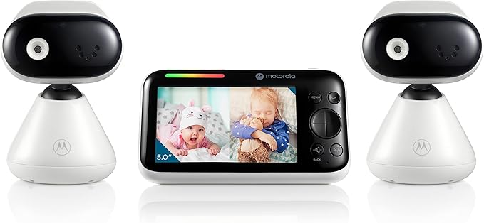Motorola Nursery Video Baby Monitor with 2 Cameras and Audio, Wall or Table Mount , Long Range, 2-Way Audio, Temperature Sensor, Lullabies, White Noise, No WiFi, PIP1500-2