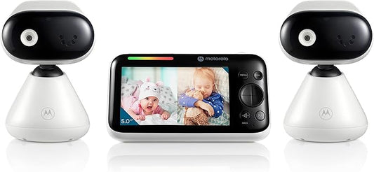 Motorola Nursery Video Baby Monitor with 2 Cameras and Audio, Wall or Table Mount , Long Range, 2-Way Audio, Temperature Sensor, Lullabies, White Noise, No WiFi, PIP1500-2