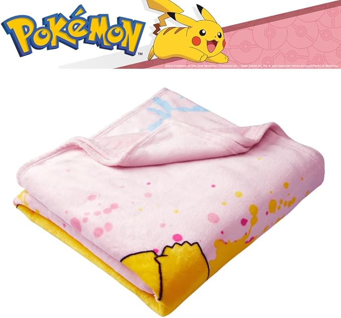 Pokemon Girl Pikachu Kids Bedding Super Soft Cozy Throw Blanket, 62 in x 90 in, (Officially Licensed Product) By Franco Kids