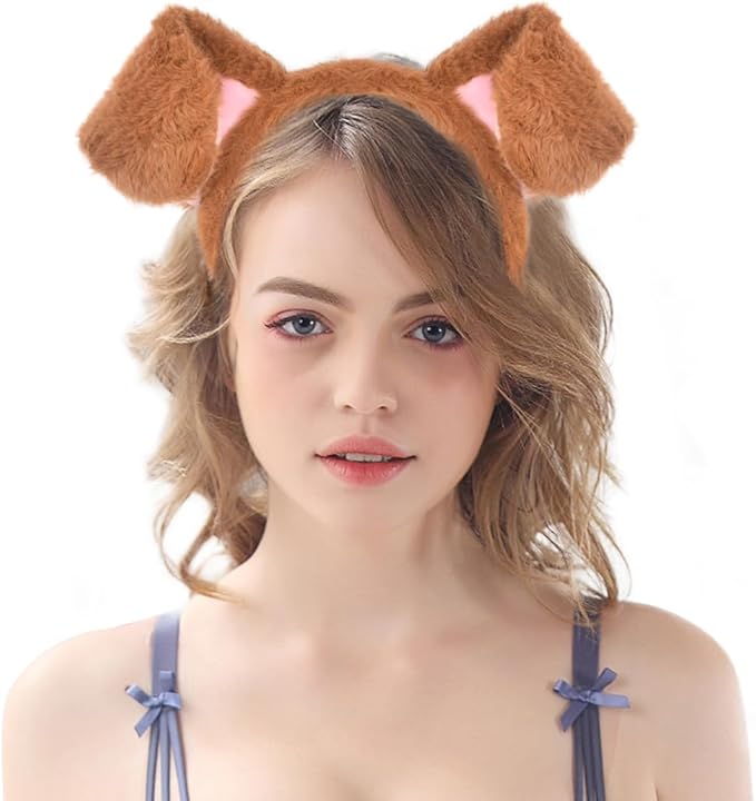Plush Animal Ears and Horns Headband-Halloween Christmas Festival Theme Party Animal Cosplay Costume Headbands