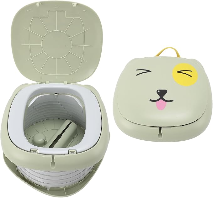 Travel Potty for Toddler, Foldable Potty Training Toilet Seat, Portable Potty Car Potty Folding Toilet for Boys Girls Baby Kids Children Indoor Outdoor Camping (Green)