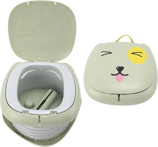 Travel Potty for Toddler, Foldable Potty Training Toilet Seat, Portable Potty Car Potty Folding Toilet for Boys Girls Baby Kids Children Indoor Outdoor Camping (Green)