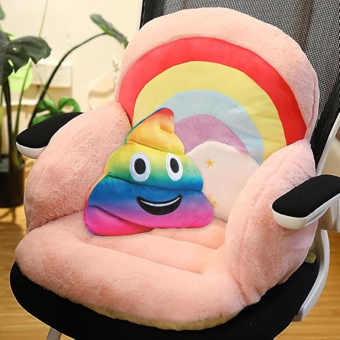 Fun Express Rainbow Emoji Poop Pillow Soft Plush