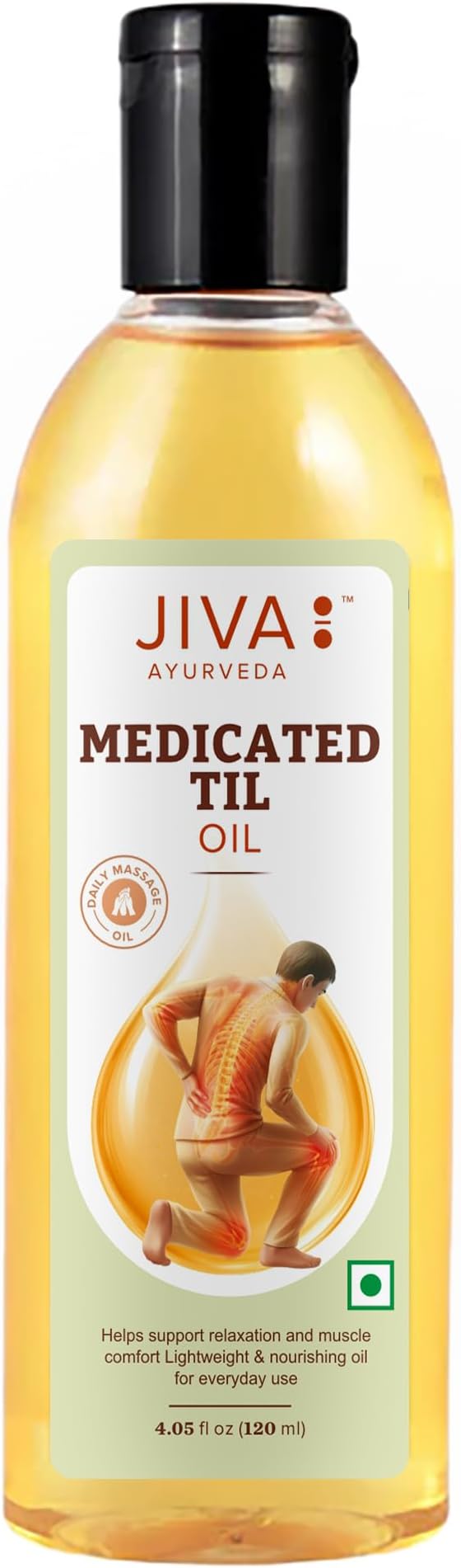 Jiva Ayurveda Til Oil (120 ml, Pack of 2) | Traditional Sesame Massage Oil with Herbal Extracts | Supports Joint & Muscle Comfort, Flexibility & Relaxation