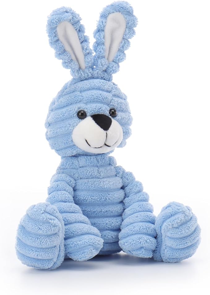 Apricot Lamb Sky Blue Corduroy Bunny Stuffed Animals for Kids, Soft Cute Plush Toys for Baby Girl and Boy, 6.3 Inches