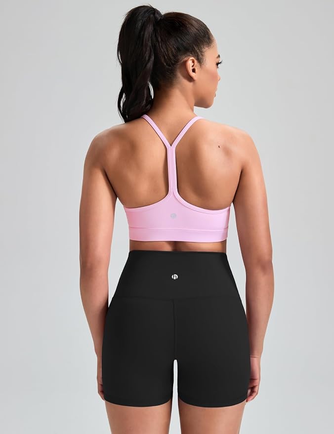 HeyNuts to Freest Womens Y Back Sports Bra, Spaghetti Strap Racerback Low Impact Workout Yoga Tops Padded A-C Cups *Updated