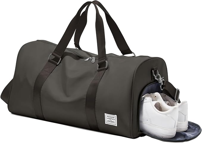 Travel Duffle Bag,Weekender Overnight Bags for Women with Shoes Compartment,Tote Gym Bag Personal Item Carry On Bag for Travel Business Trips Sport Hospital Dance Coffee Brown