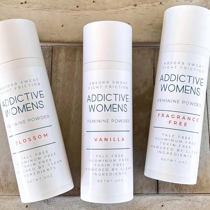 Addictive Womens Feminine Powder | Absorb Sweat | Fight Friction and Chaffing | Prevents Odor | Made from Natural Ingredients | Made in the USA (Vanilla)