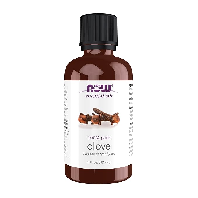 NOW Essential Oils, Clove Oil, Balancing Aromatherapy Scent, Steam Distilled, 100% Pure, Vegan, Child Resistant Cap, 2-Ounce