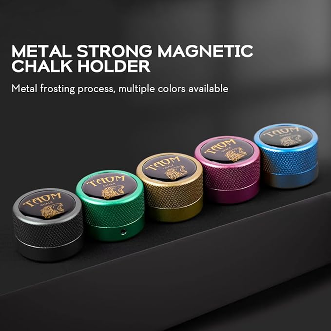 TAOM Pool Chalk Holder Round Shaped Practical Tool Billiards Accessories Magnetic Mini Chalk Tip Case Container Round Box Billiards