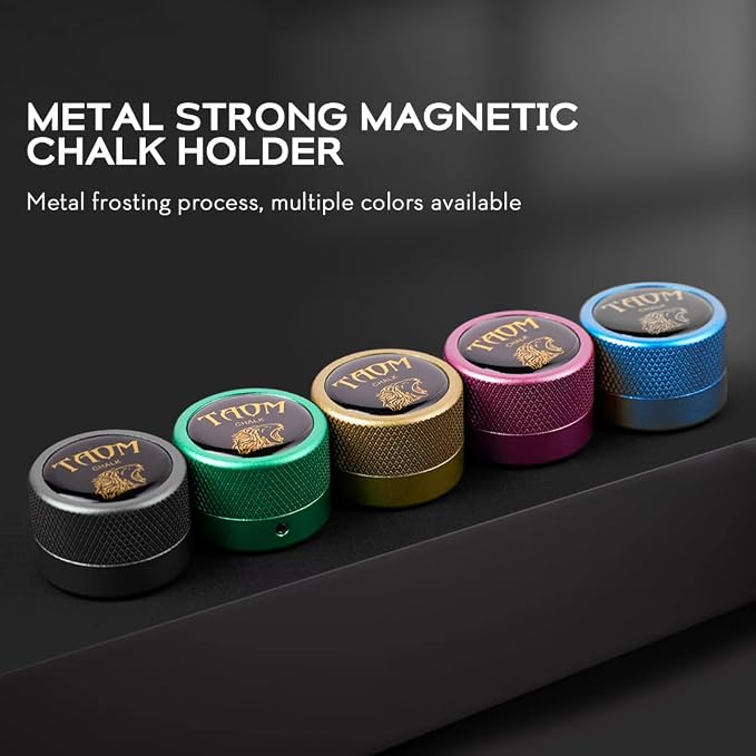 TAOM Pool Chalk Holder Round Shaped Practical Tool Billiards Accessories Magnetic Mini Chalk Tip Case Container Round Box Billiards