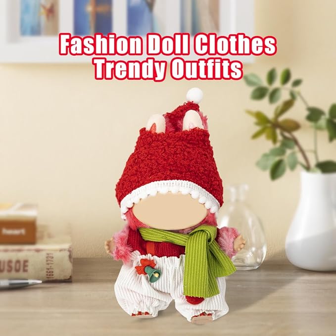 Clothes for 17cm Dolls(NO Doll) Outfit with Accessories Suit Cute Stylish Dress Up Set Christmas Set