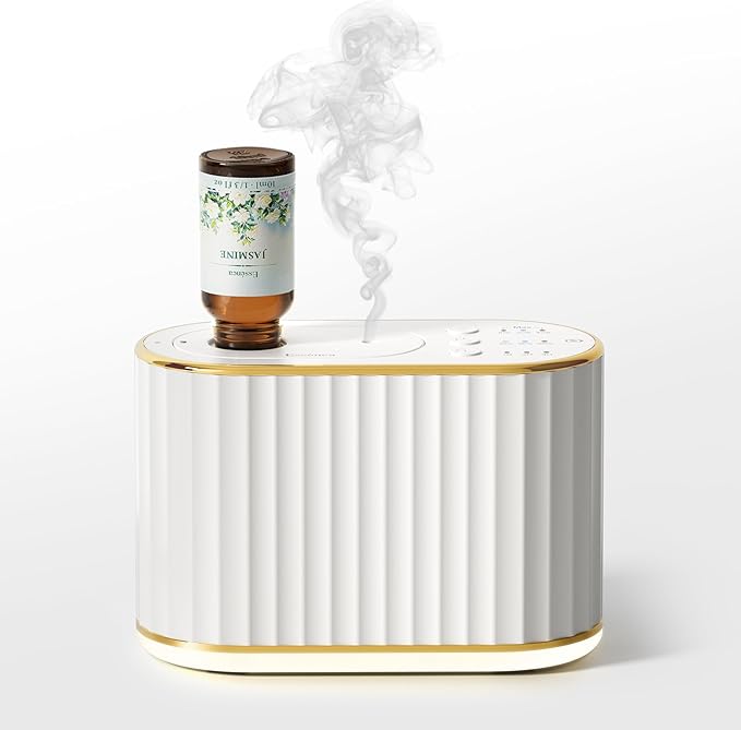 Waterless Diffuser for Home Essential Oil Diffuser, Wireless Aromatherapy Diffuser with 4 Mist Levels, 3 Time Setting, Portable Aroma Diffuser, Mini Home Fragrance for Bedroom, Office, Studio