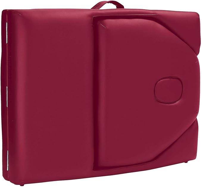 Saloniture Professional Portable Massage Table with Backrest - Burgundy
