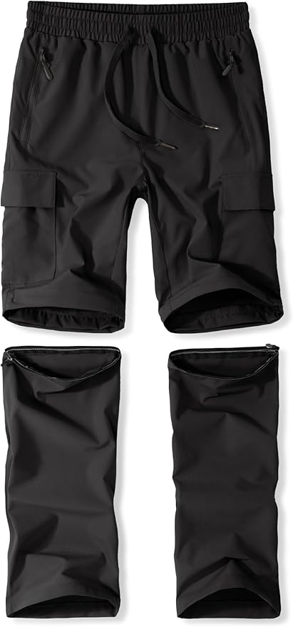 Boys Convertible Hiking Pants Kids Zip Off Scout Pants Youth Teen Boy Quick Dry Outdoor Fishing Waterproof Lightweight 4-18Y