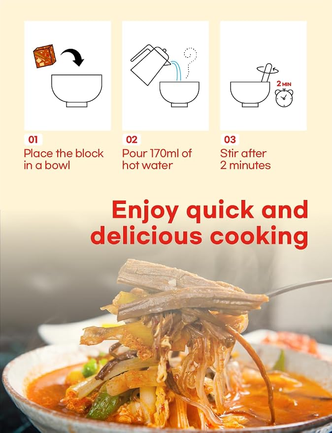 Korean Frozen Dried Spicy Soup 10g × 5ea Easy cooking Individual packaging 한국 전통 국/육개장
