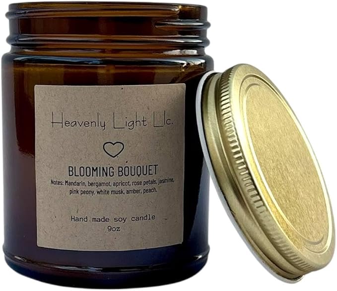 Heavenly Light LLC Blooming Bouquet 100% Non-Toxic 9 oz Scented Soy Wax Candles