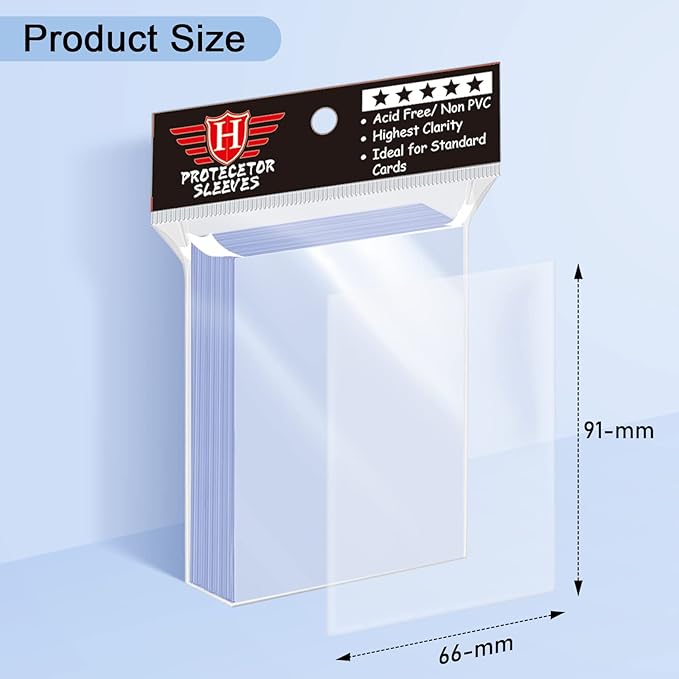 600 Counts Card Sleeves TopLoaders for Trading Cards, Soft Clear Baseball Card Sleeves Plastic Card Protector for Standard Cards Fit for MTG, Football Card Sports Cards Game Card Standard Cards