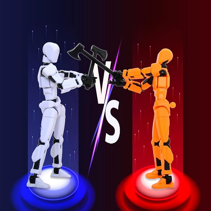 T-13 Action Figure with Pose Stand,Anime Robot Building Toy Sets,Lucky Puppet Joints for Boys,Girls,Men,Women,Multi-Jointed Moveable Dummy Desk Decoration,Desktop Ornament for Game Lover,White