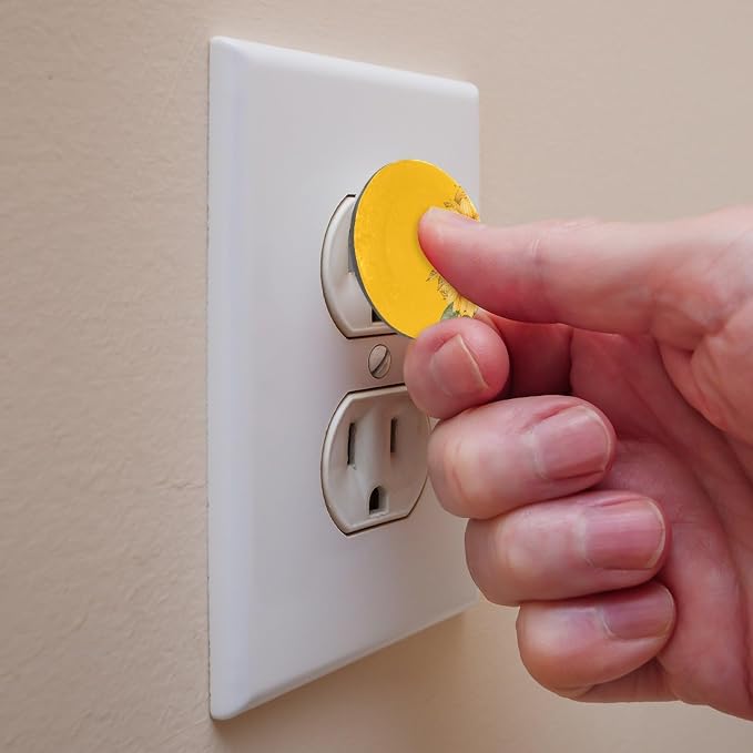 Outlet Covers (12 Pack)- Yellow Sunflower (2) Outlet Plug Covers - Baby Safety Child Proof