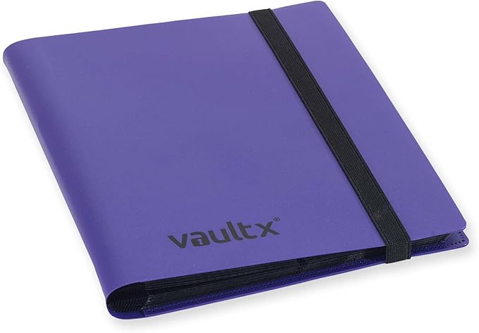 Vault X 4 Pocket Standard Strap Binder, Holds 160 Trading Cards in 20 Side-Loading Pages (Purple)