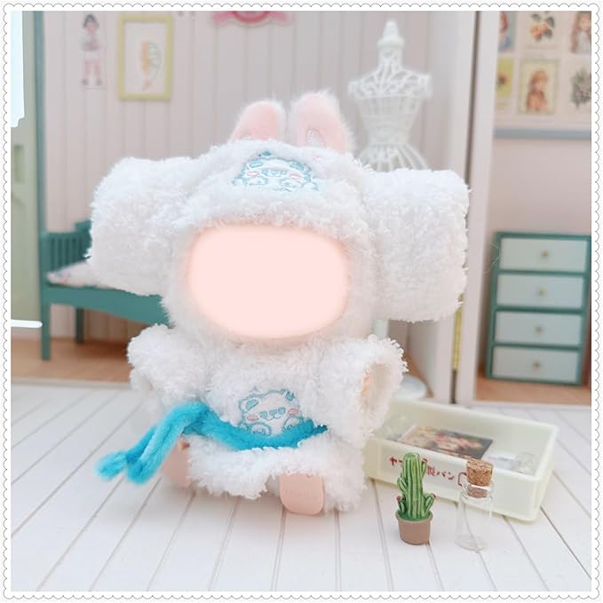 Clothes for 15/17cm Doll (No Doll), Fashion Outfit Set - Headscarf + Bathrobe, Cute Dress Up Accessories (Bathrobe)