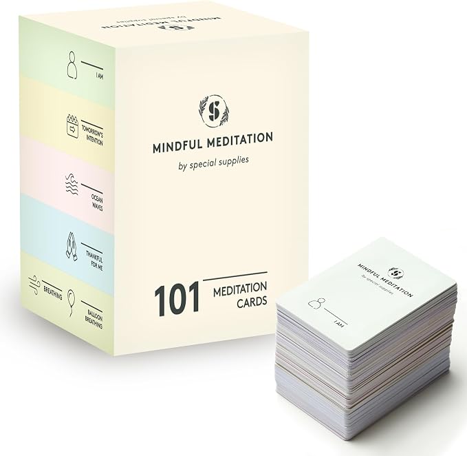 Special Supplies 101 Mindfulness & Meditation Cards Daily Self Care Kit for Stress & Anxiety Relief Relaxation Gifts for Teens and Adults Motivational Cards for Women -Positive Affirmations