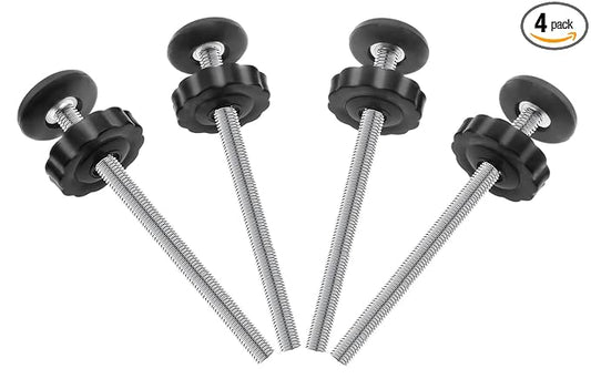 4Pcs Universal Baby Gates Threaded Spindle Rod, M8 (8mm) Replacement Bolt Part for Pet Pressure Mounted Safety Gates, Extra Long Baby Tension Gate Extender (Black)