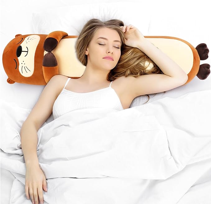 Large Otter Stuffed Animal,33.5” Long Otter Plush,Kawaii Plush Toys,Cute Plushies Animal Gifts,Animals Body Pillow Sleeping Hugging Pillow Cushion Doll for Kids Adults Birthday