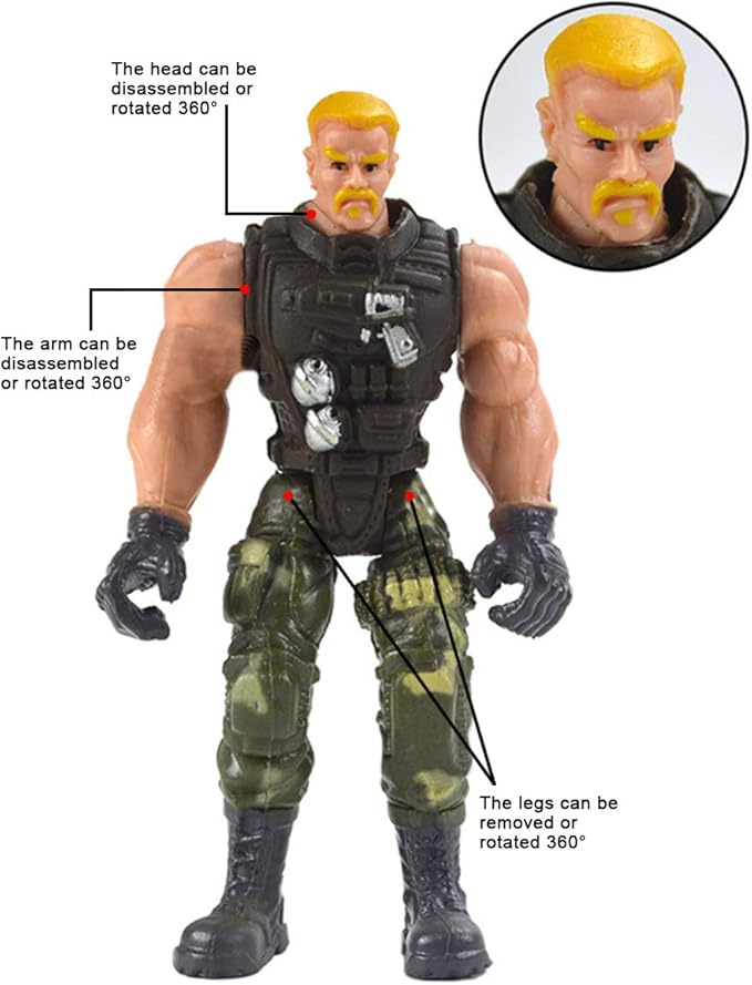 DC-BEAUTIFUL 12 Pack Military Soldier Special Forces SWAT Counter-Strikes Joint Movable Elite Model with Weapon