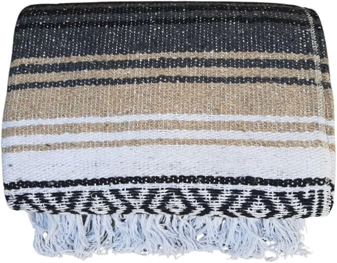 Open Road Goods Bulk Falsa Blankets - Handwoven Authentic Mexican Falsa - Great for Weddings, Yoga, Beach, Picnics, or Mexican Throw! (Tan, 15 Pack)