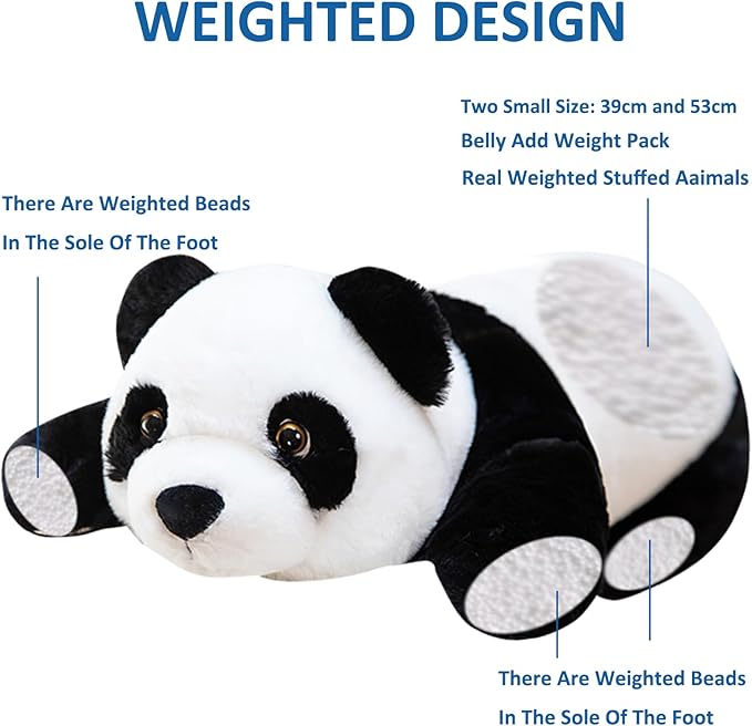 Weighted Stuffed Animals, 15.3" Weighted Panda Plush Toy Cute Panda Weighted Plush Animals Pillow Gifts for Kids Adults
