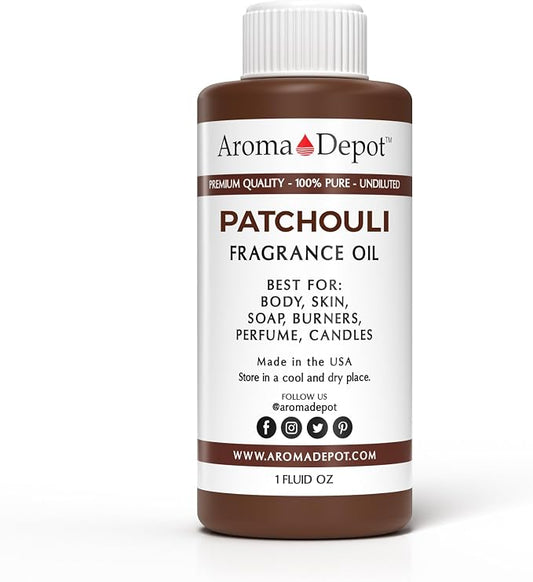 Aroma Depot Patchouli 1 oz. Fragrance Oil I Perfume I Skin Oil I Scented Oil. DIY Projects such as Candles, Bath Bombs, Body Butters, Creams & Lotions. Few Drops in The Diffuser, Burners, or Warmers.