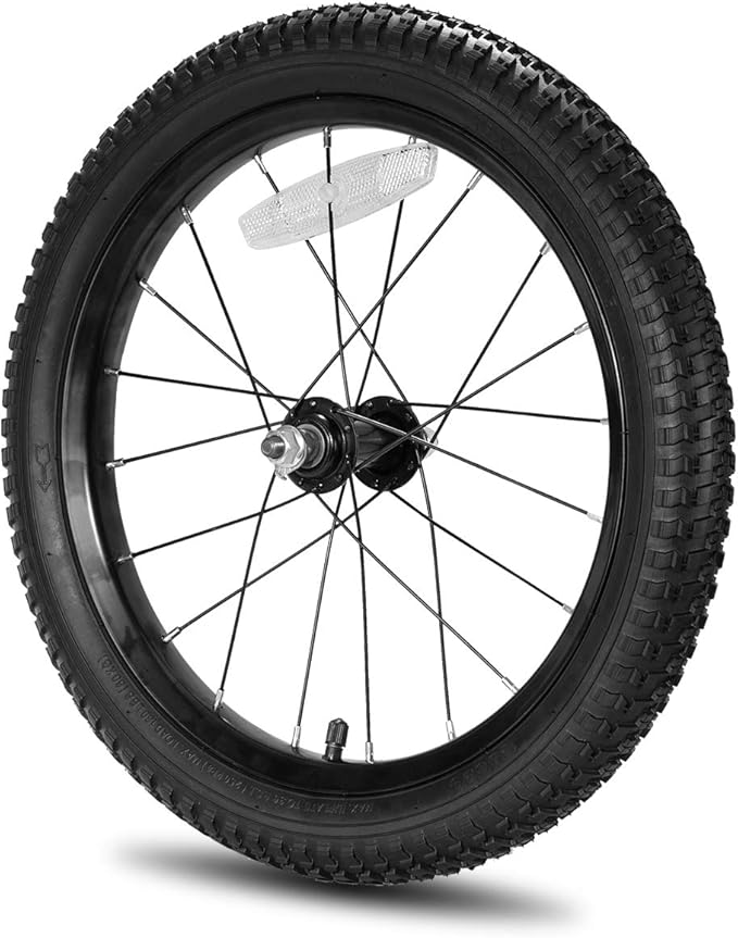 JOYSTAR 12 14 16 18 20 Inch Kids Bike Front Wheels Replacement Bicycle Wheels with 12-20 Inch Solid Air Rubber Tire & Inner Tube Don't Fit Huffy Bike Black & White