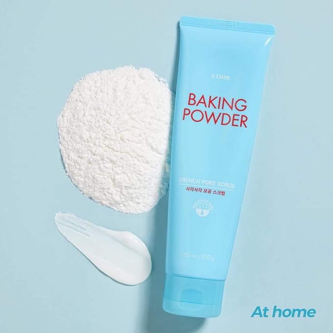 ETUDE Baking Powder Crunch Pore Scrub (0.25 Fl Oz x 24 Pouches), Facial Scrub, 43.5% Baking Powder for Deep Cleansing, Gentle Exfoliation, Cooling Effect, Hydrating, Korean Skin Care, Beauty